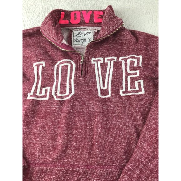Women's Reflex 1/4 Zip Love Jacket *Small *Pink * LOVE on front and collar* EUC - Picture 4 of 5